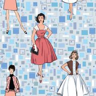 Retro fashion seamless background