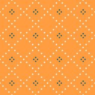 Scandinavian design pattern with dotted rhombus on orange backgr