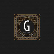 luxury golden linear monogram minimal geometric vintage hipster N2