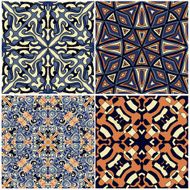 Set of 4 colorful ethnic seamless patterns
