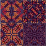 Set of 4 colorful ethnic seamless patterns N2