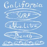 T-shirt Printing design typography graphics California Malibu beach surf vector N2