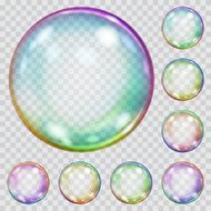 Set of multicolored soap bubbles N2