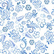 hand drawn watercolor floral seamless pattern vector illustration N7