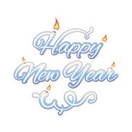 Happy new year isolated text