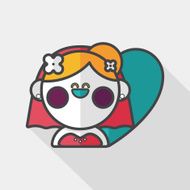 wedding bride flat icon with long shadow eps10 N25