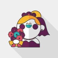 wedding bride flat icon with long shadow eps10 N26