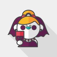 wedding bride flat icon with long shadow eps10 N27
