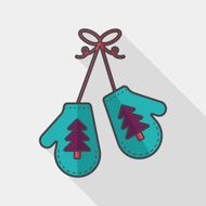 gloves flat icon with long shadow eps10 N9