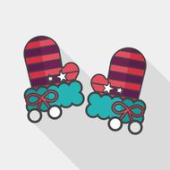 gloves flat icon with long shadow eps10 N10