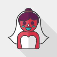 wedding bride flat icon with long shadow eps10 N30
