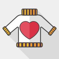 Valentine's Day clothes flat icon with long shadow eps10 N10