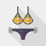 Swimming suit flat icon with long shadow N5
