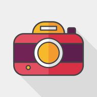 camera flat icon with long shadow eps10 N5