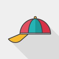 Peaked cap flat icon with long shadow eps10 N5