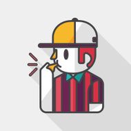 referee flat icon with long shadow eps10 N5