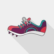 sneaker flat icon with long shadow eps10 N9
