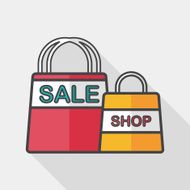 shopping paper bag flat icon with long shadow eps10 N9