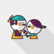 Valentine Shopping flat icon with long shadow eps10 N9