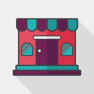 shopping store flat icon with long shadow eps10 N19