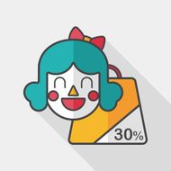 SALE Shopaholic flat icon with long shadow eps10 N17