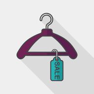 shopping clothes hanger flat icon with long shadow eps10 N6
