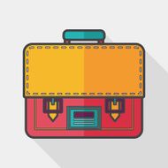 briefcase school bag flat icon with long shadow eps10 N5