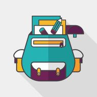Backpack flat icon with long shadow eps10 N23
