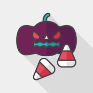 pumpkin flat icon with long shadow eps10 N5