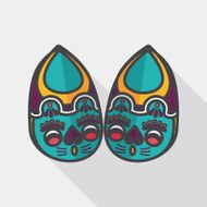 Embroidered shoes flat icon with long shadow eps10 N5