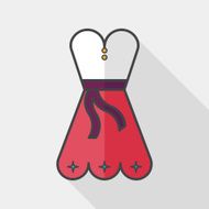 woman dress flat icon with long shadow eps10 N3