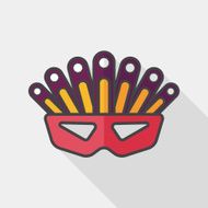 party mask flat icon with long shadow eps10 N5