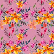 Wildflowers blooming delicate flowers background painted watercolors N3