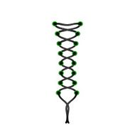 Lacing in black design and green holes