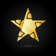 vector Gold Abstract star on black background