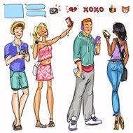 People with phones