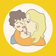 france couple theme elements vector eps