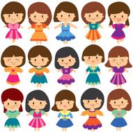 pretty girls clip art set N2