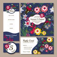 Set of floral wedding cards N3