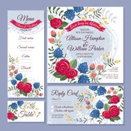 Set of floral wedding cards N4