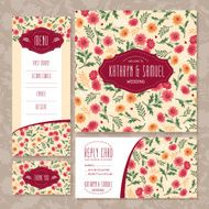 Set of floral wedding cards N5