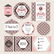 Set of vintage wedding cards