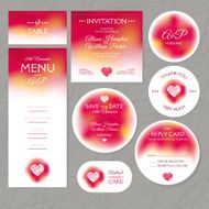 Set of modern wedding cards