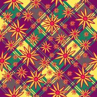 Endless pattern of orange flowers on a square background