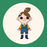lady girl cartoon theme elements N51