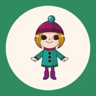 lady girl cartoon theme elements N52