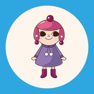 lady girl cartoon theme elements N53