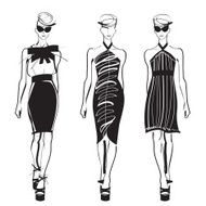 Three ladies in black dresses