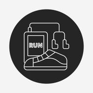 running shoes line icon