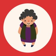 family grandmother character flat icon elements background eps10